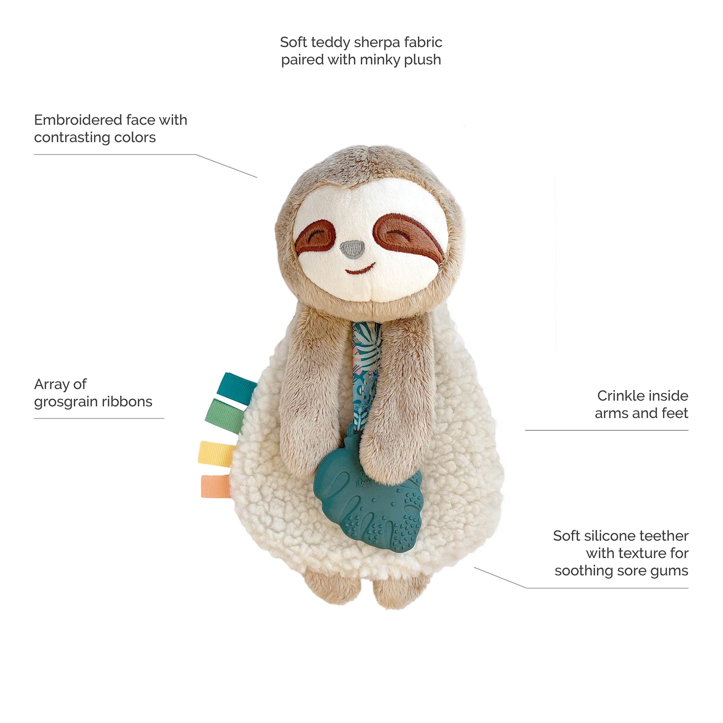 Itzy Friends Lovey™ Plush - Sloth image 3