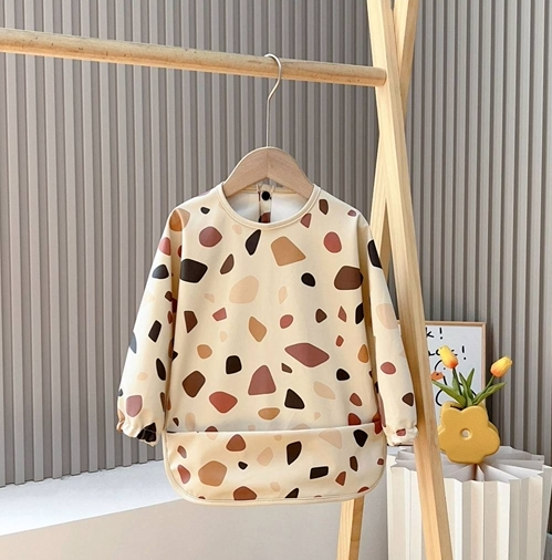 Terrazzo - Toddler & Baby Long Sleeve Waterproof Apron Smock Bib. image 0