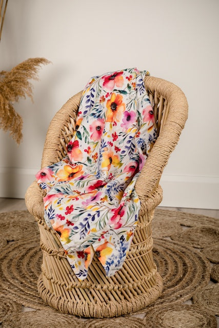 Couverture en bambou - Floral