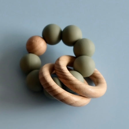 Wooden and silicone baby teether image 3