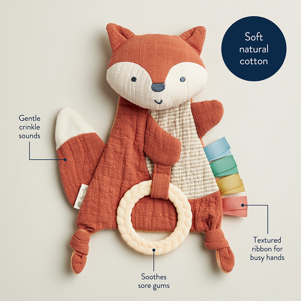 Fox Bitzy Crinkle™ Sensory Toy with Teether image 5