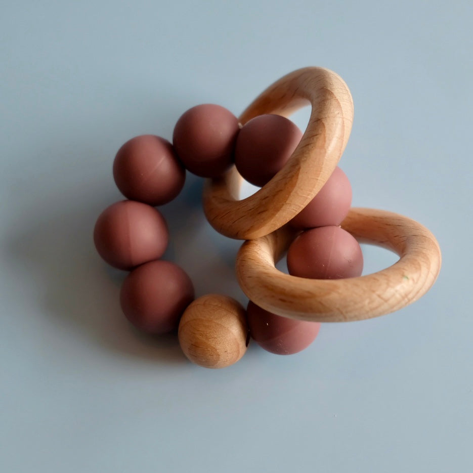 Wooden and silicone baby teether image 2