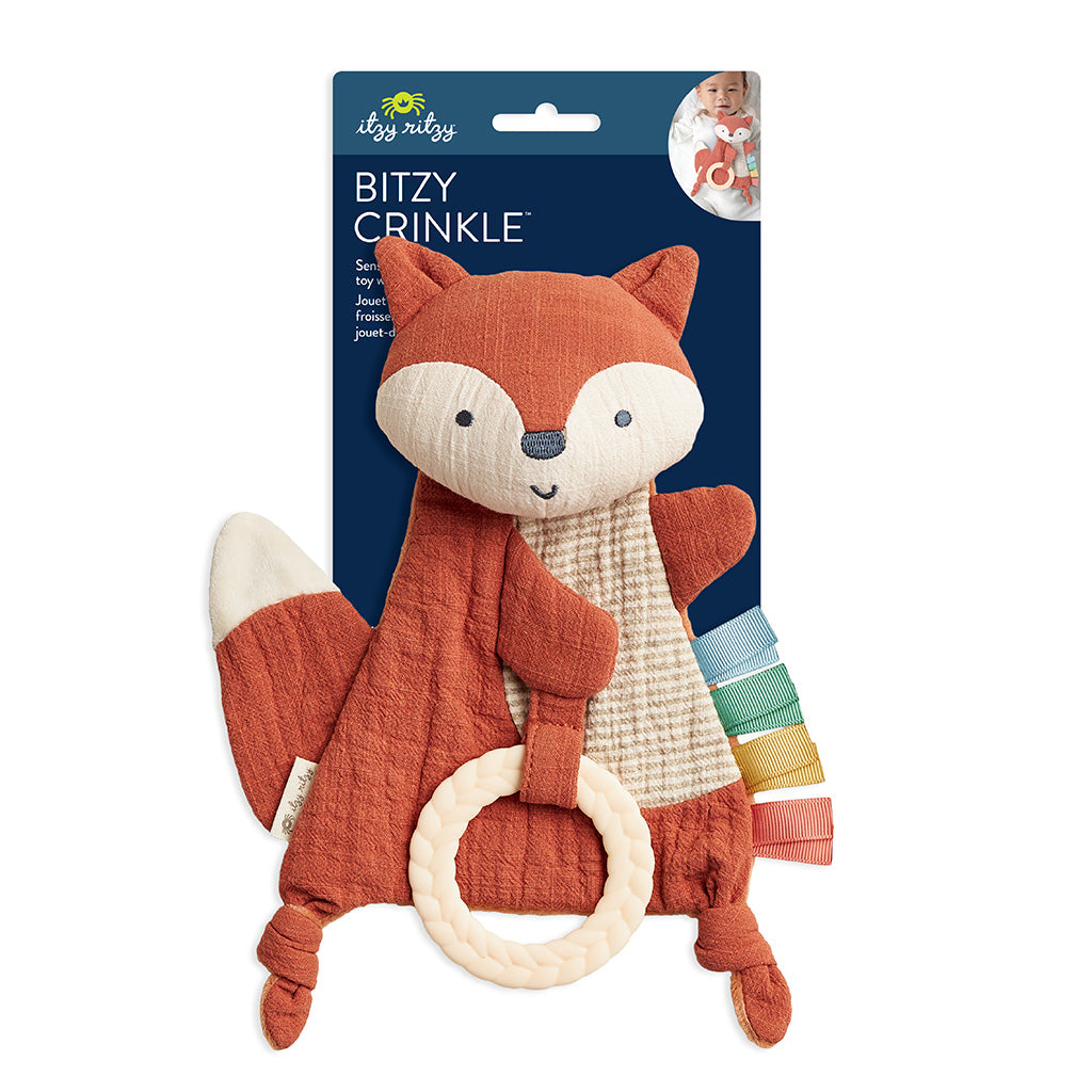 Fox Bitzy Crinkle™ Sensory Toy with Teether image 3